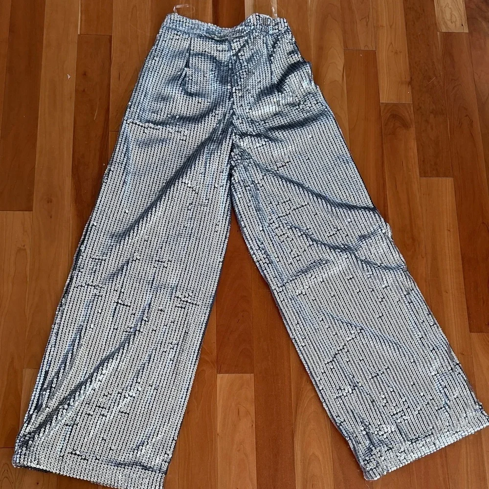 Boohoo Metallic Sequin Trousers